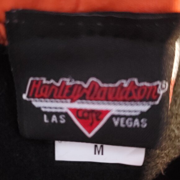 Vintage Y2k Harley Davidson Medium Full Zip Up Hoodie Las Vegas 1997  Bikecore - Picture 8 of 12